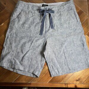 Jones & Co. New York 100% linen blue drawstring shorts women’s size 12 NWT
